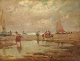 Federico Morello, Spiaggia, oil on compensato