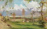 Luigi Cima, Paesaggio, oil on canvas