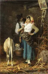 Luigi Cima, Dolci parole d'amore, 1897, oil on canvas