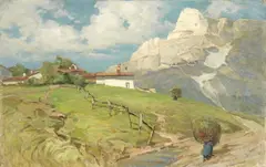 Francesco Sartorelli, La raccolta del fieno, oil on canvas