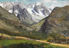 Pio Solero, Paesaggio dolomitico, oil on compensato