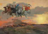 Apocalisse by Renato Natali, oil on compensato, offered Oct 2023
