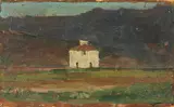 Oscar Ghiglia, Casolare a Castiglioncello, 1918, oil on tavoletta