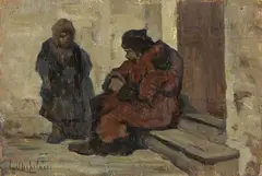 Figure by Luigi Michelacci, oil on compensato, offered Oct 2023