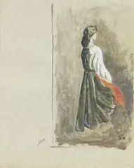 Studio di figura by Vincenzo Cabianca, tempera on paper, offered Oct 2023