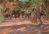 Ulvi Liegi, Giardino all'Ardenza, oil on compensato