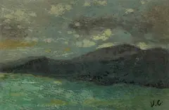 Paesaggio by Vincenzo Cabianca, oil on cardboard, offered Oct 2023