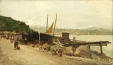 Pietro Fragiacomo, Le barche da pesca, 1890, oil on canvas