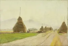 Paesaggio di campagna by Edoardo Monteforte, oil on canvas, offered Oct 2023