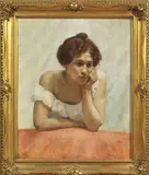 Vincenzo Caprile, Ritratto di fanciulla, oil on canvas