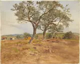 Castelnuovo di Porto by Enrico Coleman, 1901, watercolour on card, offered Oct 2023