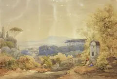 Salomon Corrodi, Verso i castelli, 1845, gouche on card