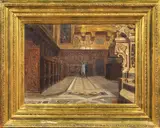 Interno del coro della chiesa di San Severino a Napoli by Domenico Battaglia, oil on canvas, offered Oct 2023