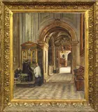 All'organo by Domenico Battaglia, oil on canvas, offered Oct 2023