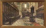 Interno di chiesa by Domenico Battaglia, oil on canvas, offered Oct 2023
