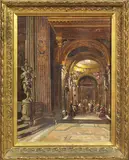 A messa by Domenico Battaglia, oil on canvas, offered Oct 2023