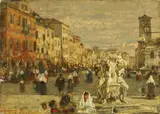 Filippo Carcano, Chioggia, oil on panel