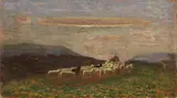 Giuseppe Carozzi, Pastorella, oil on cardboard