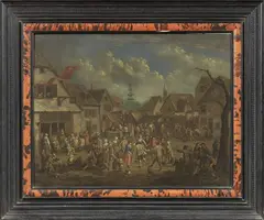 Hendrick Mommers, Festa paesana con danza intorno a un albero della Primavera, oil on panel
