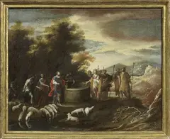 Scena pastorale by Scipione Compagno, 1654, oil on canvas, offered Oct 2023