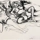Renato Guttuso, Studio di nudi, ink on paper
