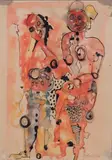 Mario Persico, Senza titolo, 1954, mixed media on paper applicata on cardboard