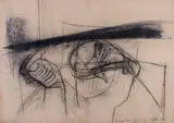 Sul campo della periferia by Tino Vaglieri, 1959, charcoal on paper applicata on canvas, offered Jul 2023