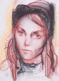 Romano Stefanelli, Ritratto, mixed media on paper