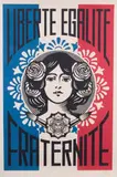 Shepard Fairey, Liberté Egalité Fraternité, 2018, lithograph offset