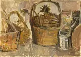 Mario Marcucci, Natura morta, oil on cardboard applicato on compensato