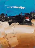Paesaggio by Sergio Scatizzi, oil on panel, offered Jul 2023