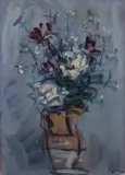 Enzo Pregno, Vaso di fiori, 1956, oil on canvas