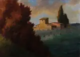 Paesaggio by Nino Tirinnanzi, 1986, oil on canvas, offered Jul 2023