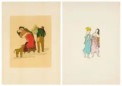 Due grafiche by Renato Natali, lithograph a colori, offered Jul 2023