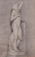 Il Prigione (da Michelangelo) by Oscar Gallo, 1932, pencil and charcoal on paper, offered Jul 2023