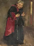 Dino Bausi, Vecchia signora, oil on canvas