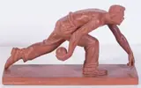 Mario Moschi, Giocatore di bocce, Scultura in terracotta