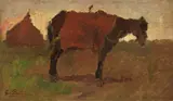 Giovanni Bartolena, Cavallo stanco, oil on cardboard