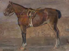 Cavallo by Giulio Cesare Vinzio, oil on panel, offered Jul 2023