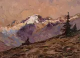 Felice Vellan, Cime nevose, 1916, oil on card
