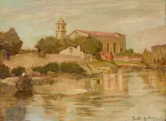 Vittore Zanetti Zilla, La Chiesetta degli Angeli di Murano, 1917, oil on cardboard