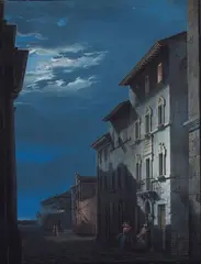 Casa natale di Rossini by Romolo Liverani, 1845, tempera on canvas, offered Jul 2023