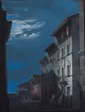 Casa natale di Rossini by Romolo Liverani, 1845, tempera on canvas, offered Jul 2023
