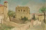 Ermanno Toschi, Villa, oil on cardboard