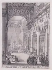 Jacques Callot, Le catafalque de l'Empereur Mathias, etching