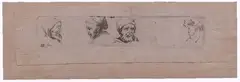 Stefano della Bella, Studio di teste, engraving on paper