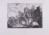 Giovan Battista Piranesi, Veduta degli Avanzi di Fabbrica magnifica sepolcrale co' sue Rovine, etching on paper