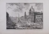 Giovan Battista Piranesi, Veduta di Piazza Navona sopra le rovine del Circo Agonale, etching on paper