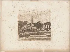 Paesaggio con la ciminiera (sobborghi di Bologna) by Giorgio Morandi, 1926, etching on zinco, offered May 2023