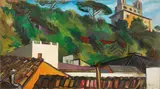 Renato Guttuso, Veduta di Villa Medici (Tetti a Trinità dei Monti)